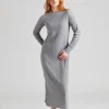 Daniela Rib Dress Dark Grey Melange