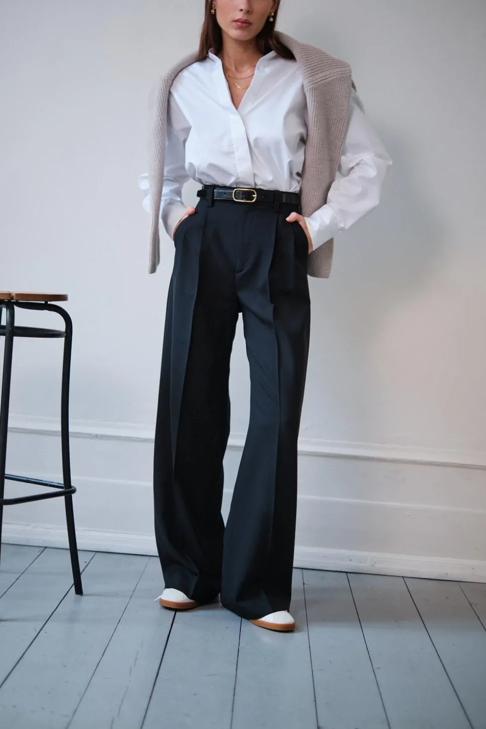 Darcey Wool Trousers Black