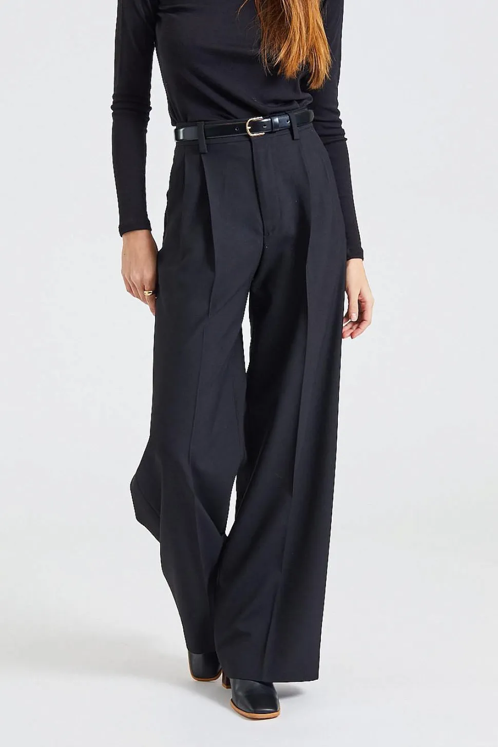 Darcey Wool Trousers Black