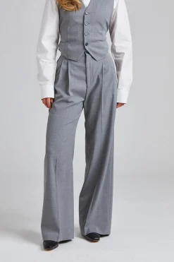 Darcey Wool Trousers Grey Melange