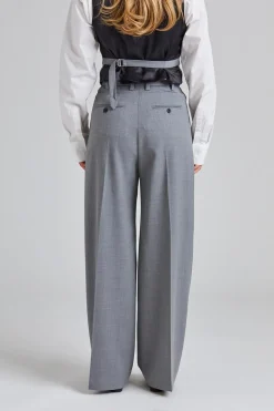 Darcey Wool Trousers Grey Melange