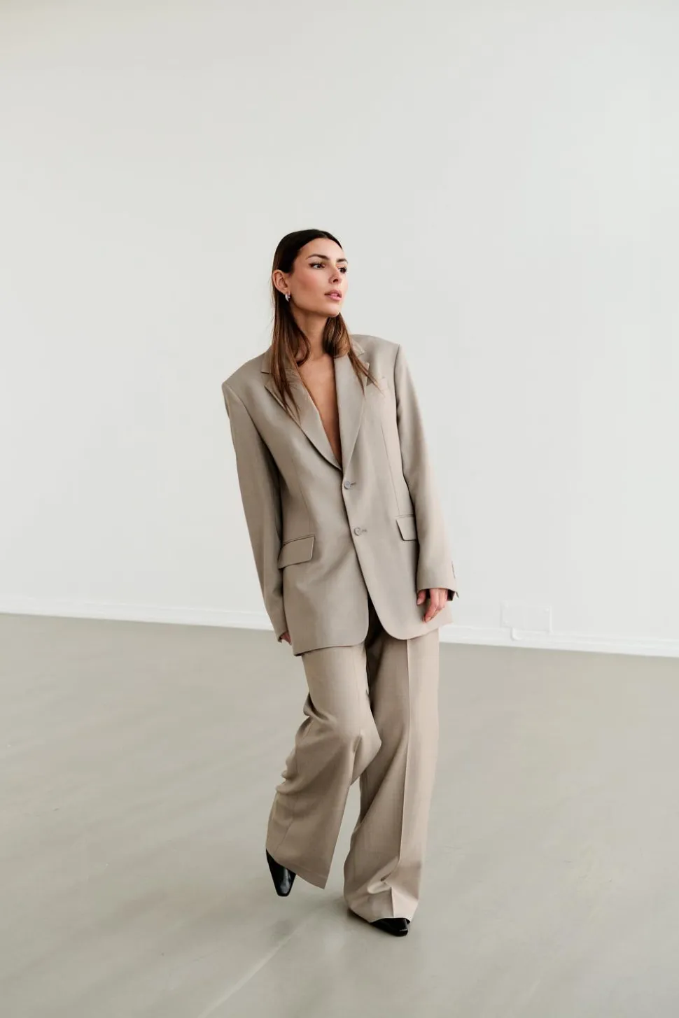 Darcey Wool Trousers Sage Melange