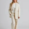 Davina Cotton Linen Blazer Cream White