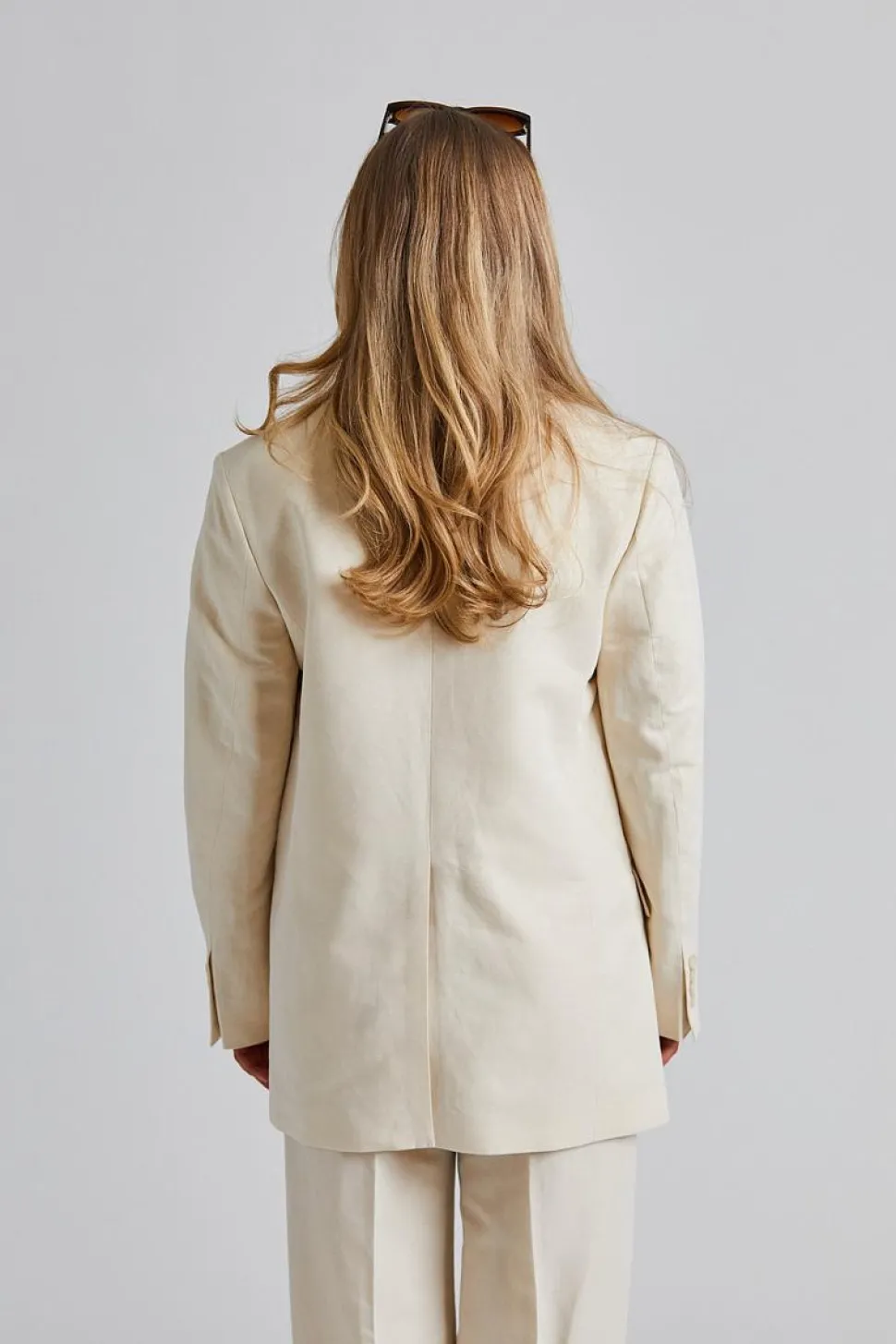 Davina Cotton Linen Blazer Cream White