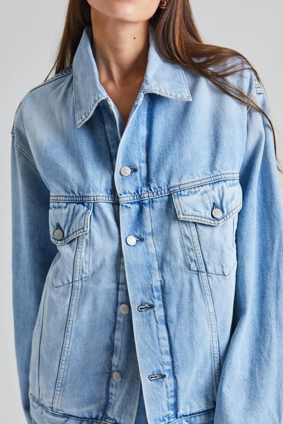 Denim Jacket - Relaxed Fit FN-UX-OUTW000065 Light Blue