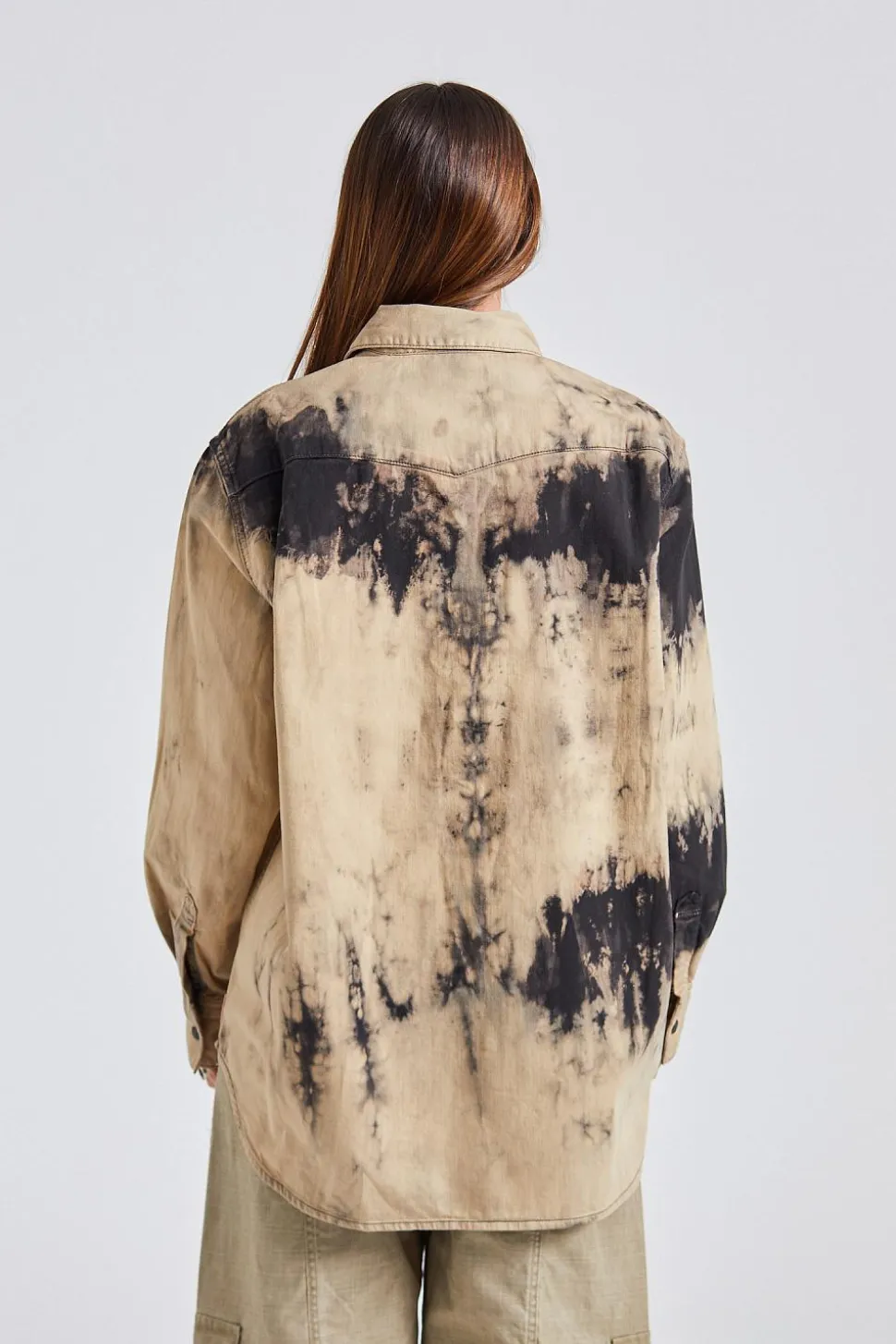 Denim Shirt Relaxed Fit FN-UX-SHIR000020 Black/Beige