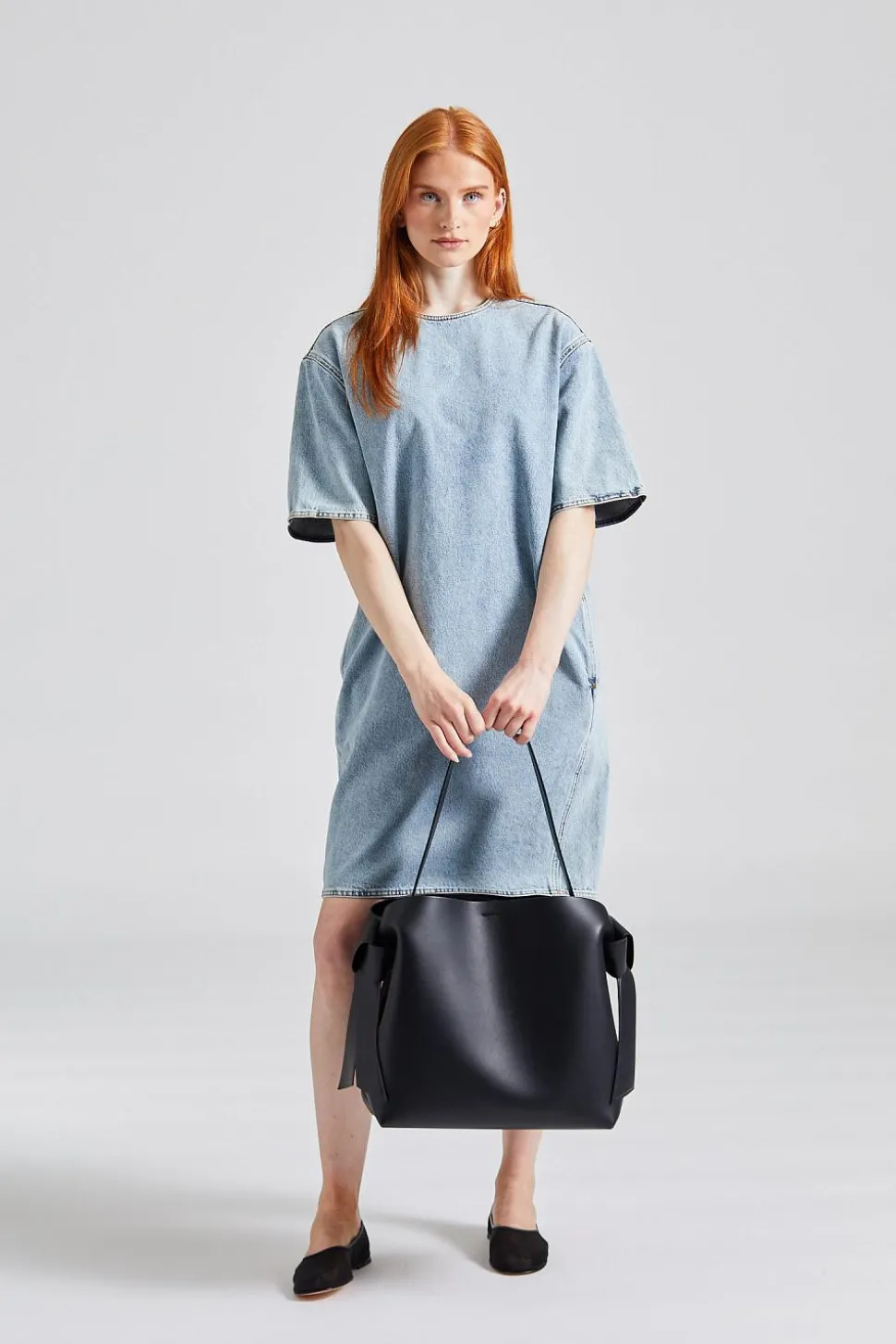 Denim Trapeze Dress Cool Blue