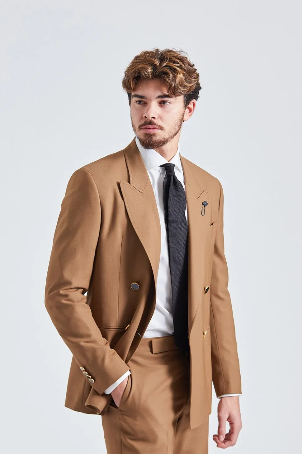 Double Breasted Attitude Blazer Brown
