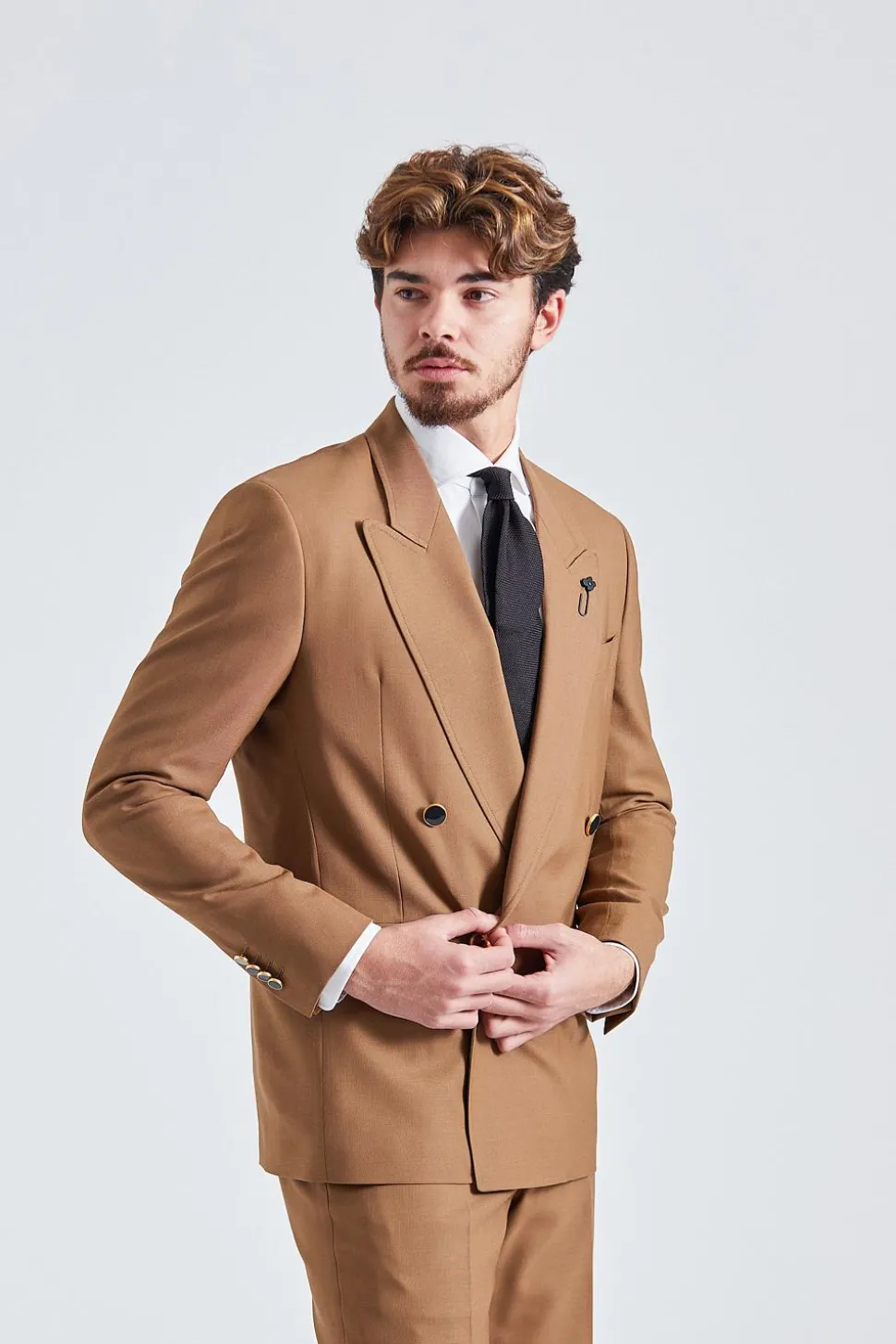 Double Breasted Attitude Blazer Brown