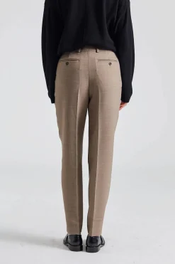 Double-Breasted Low-Waist Tailored Suit Oat Melange