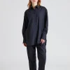 Double-Pleated Tailored Pinstripe Trousers Navy