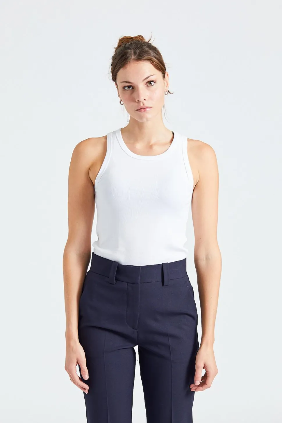 Ella Rib Top White