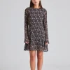 Estelle Mini Dress Brown Wild Flower