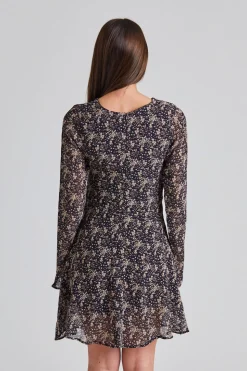 Estelle Mini Dress Brown Wild Flower