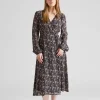Estelle Wrap Dress Brown Wild Flower