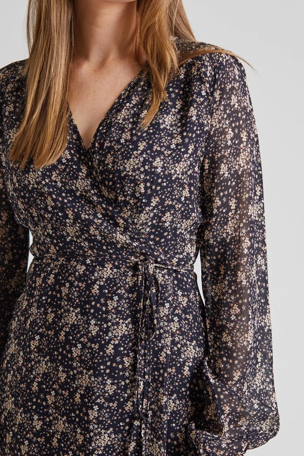 Estelle Wrap Dress Brown Wild Flower