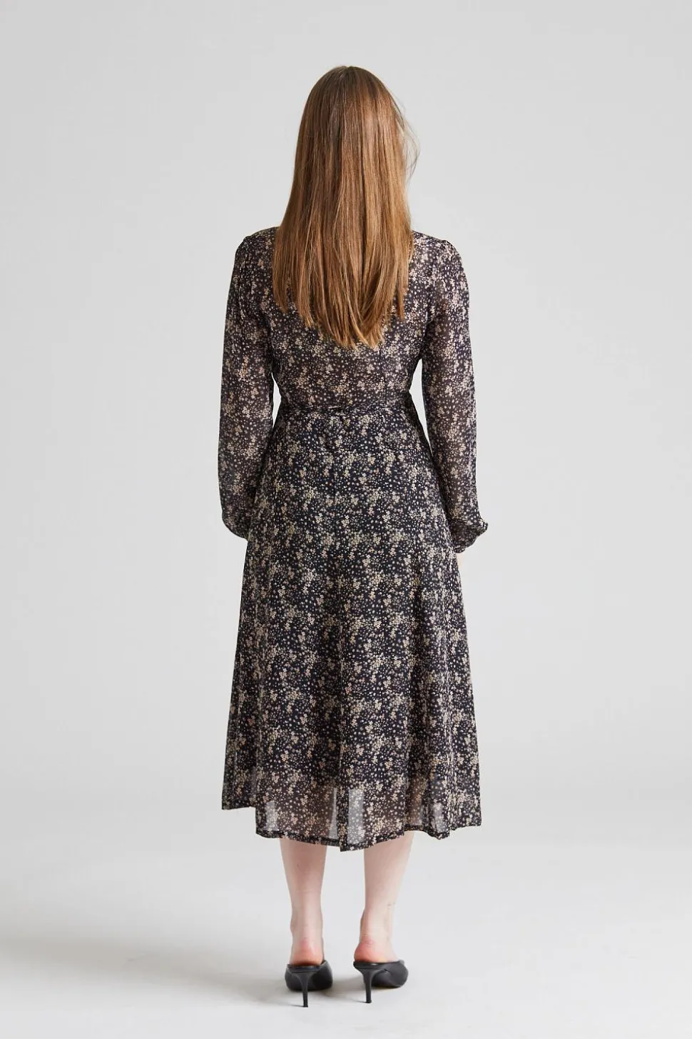 Estelle Wrap Dress Brown Wild Flower