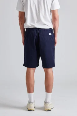 Ezra Relaxed Organic Stretch Twill Shorts Dk Navy