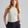 Fine Rib Tee Dusty Beige