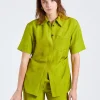 Fitted Short Sleeve Shirt Parrot Green
