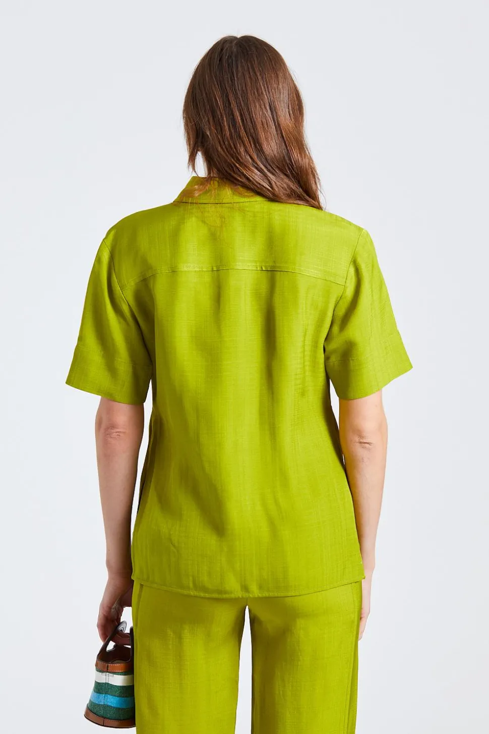 Fitted Short Sleeve Shirt Parrot Green