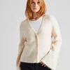 Fluffy Cardigan Canvas Beige