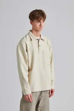 Fraser Relaxed Organic Loopback LS Polo Oatmeal