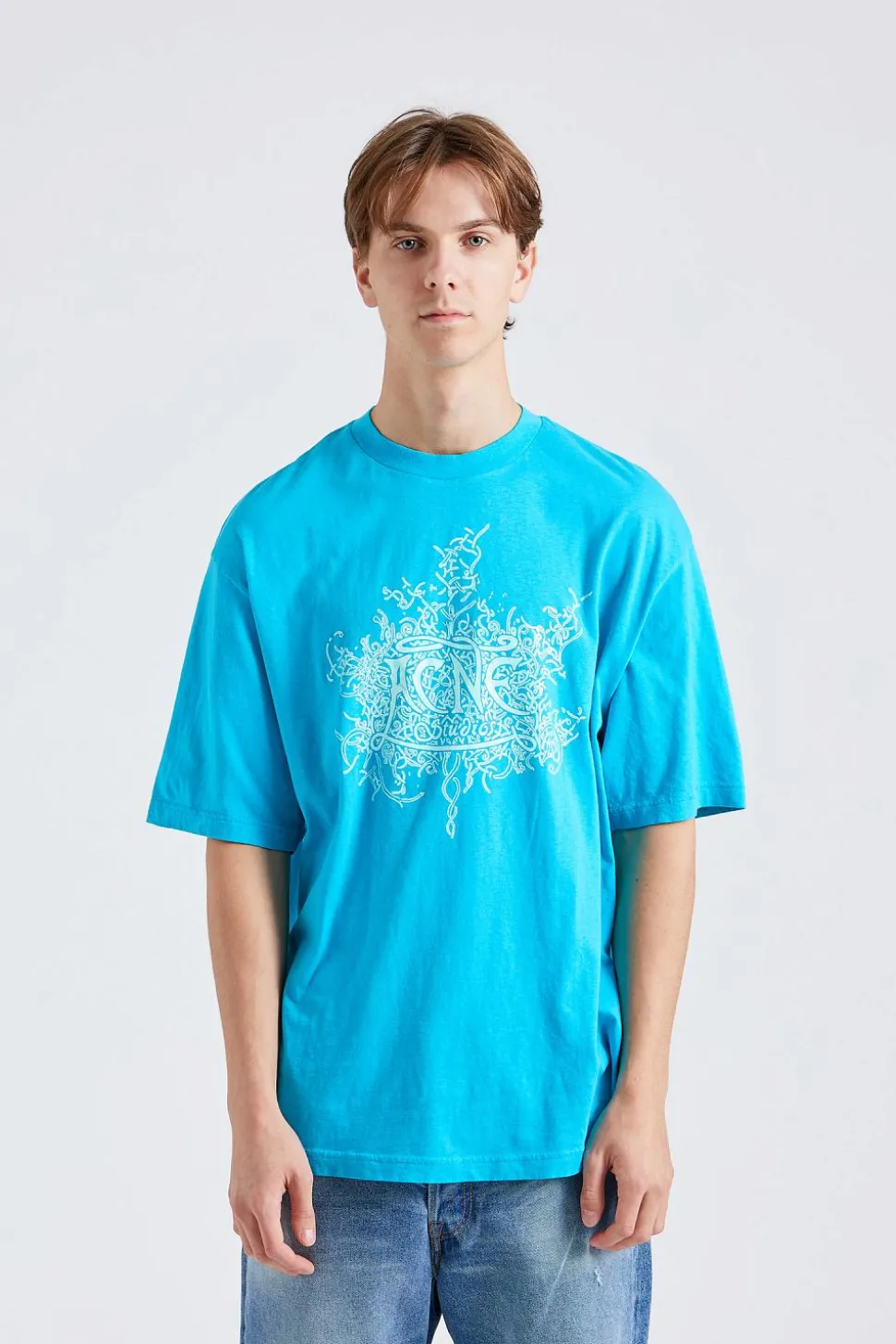 Glow In The Dark Logo T-shirt Fluo Blue FN-MN-TSHI000530