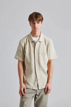 Gustav Crochet Jersey Shirt Oatmeal
