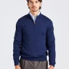 Half Zip Merino Wool Blå