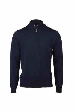 Half Zip Merino Wool Blå