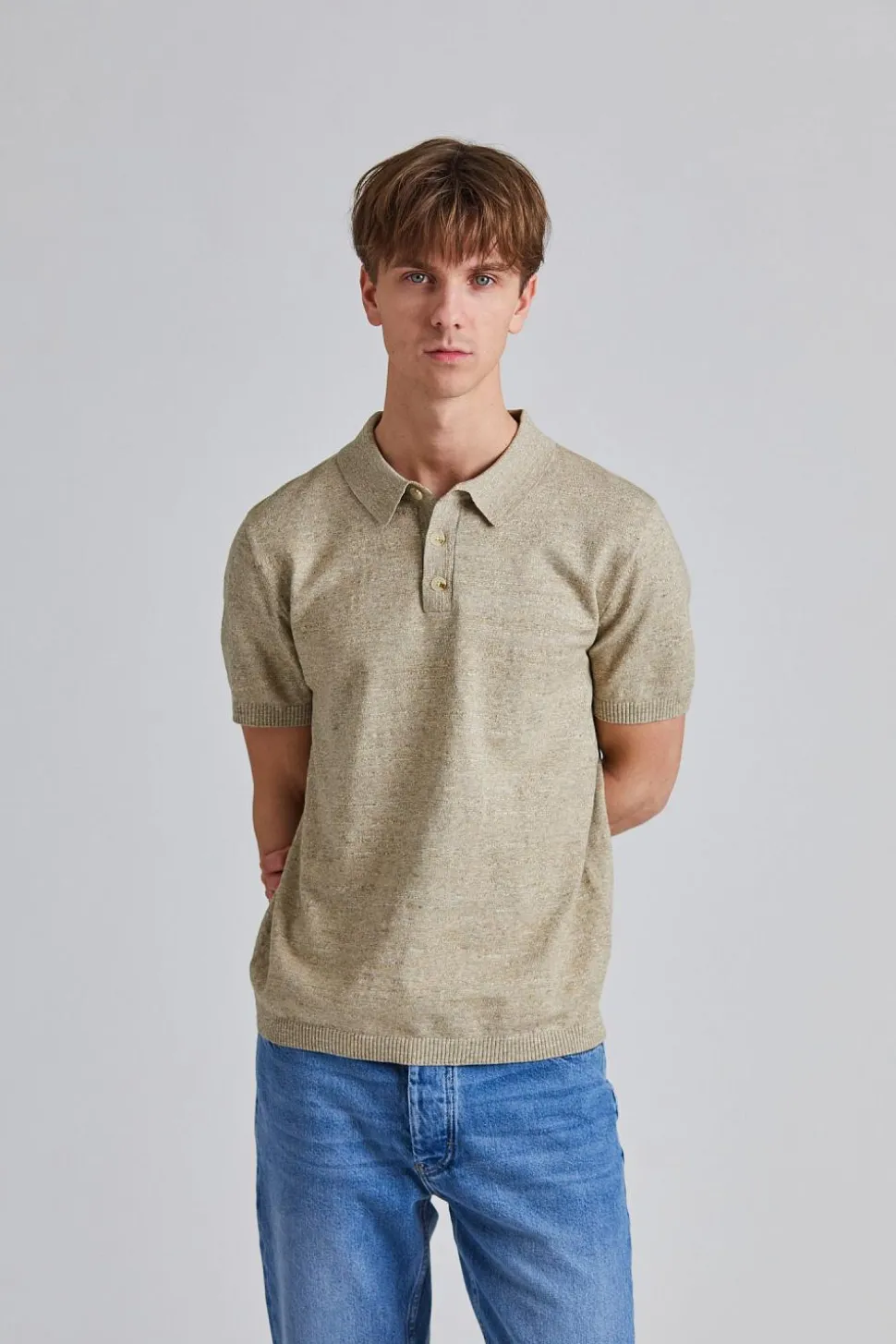 Henrik Cotton Pique Sand Mix