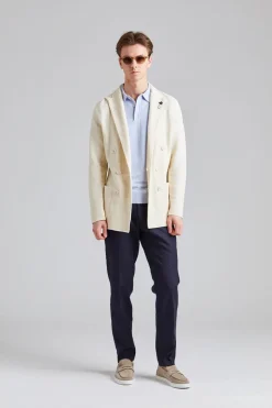 Herringbone DB Knit Jacket Creme Mix