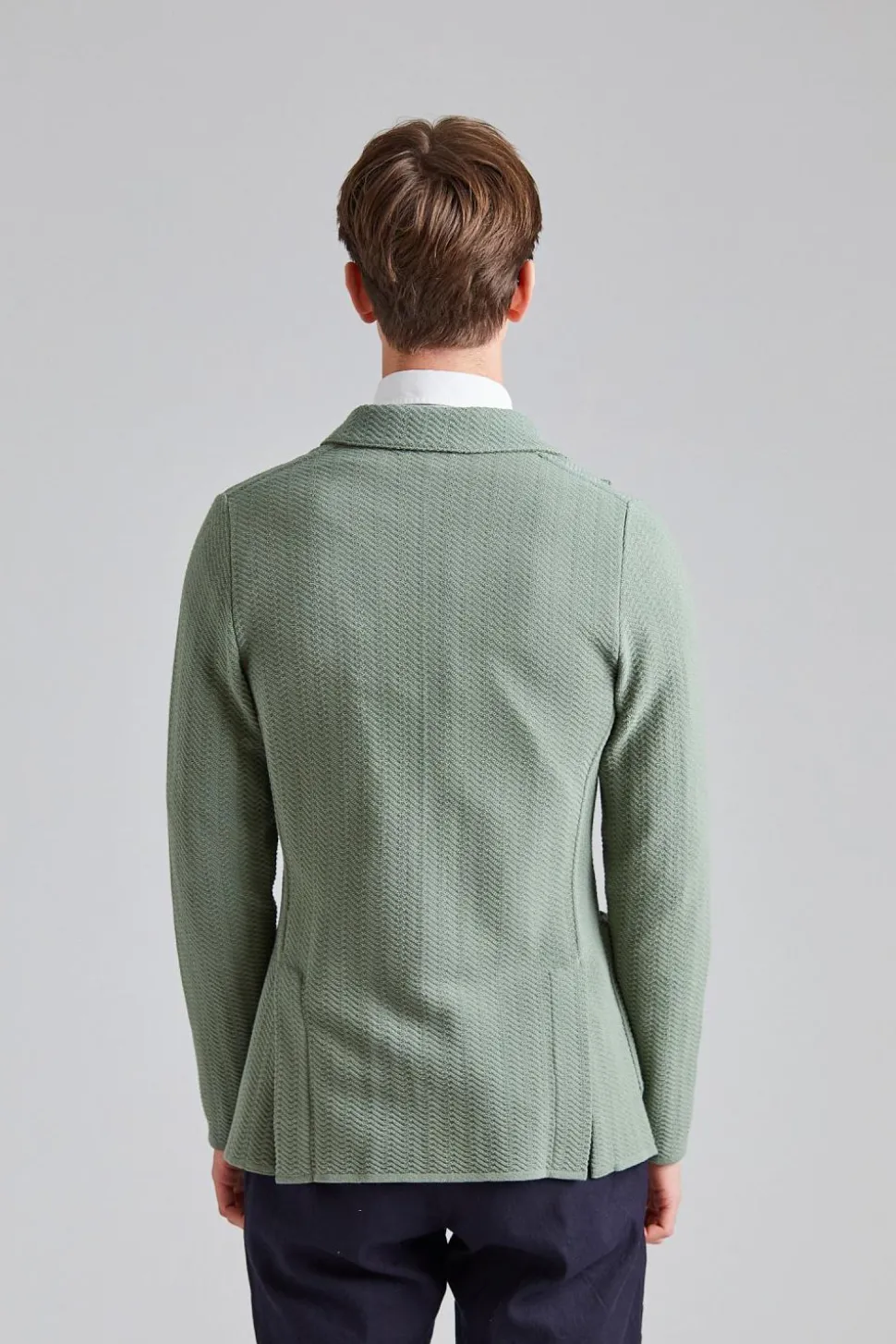 Herringbone DB Knit Jacket Green