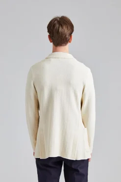 Herringbone DB Knit Jacket Creme Mix