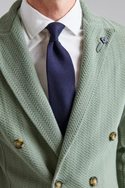 Herringbone DB Knit Jacket Green