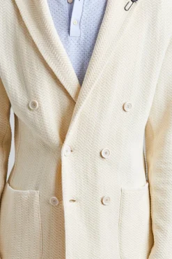 Herringbone DB Knit Jacket Creme Mix