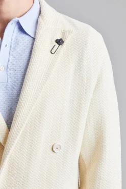 Herringbone DB Knit Jacket Creme Mix