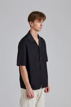 Heusen Shirt Shortsleeve Black All Day Poplin