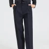 High Waist Tuxedo Trousers Black