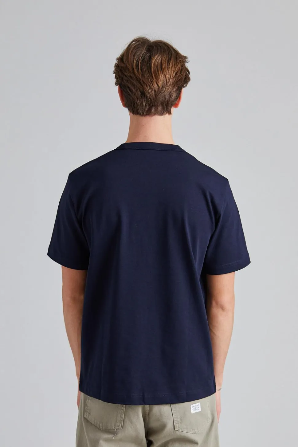 Holger Organic Boat Print T-Shirt Dark Navy