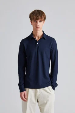 Ice Cotton LS Polo Shirt Navy