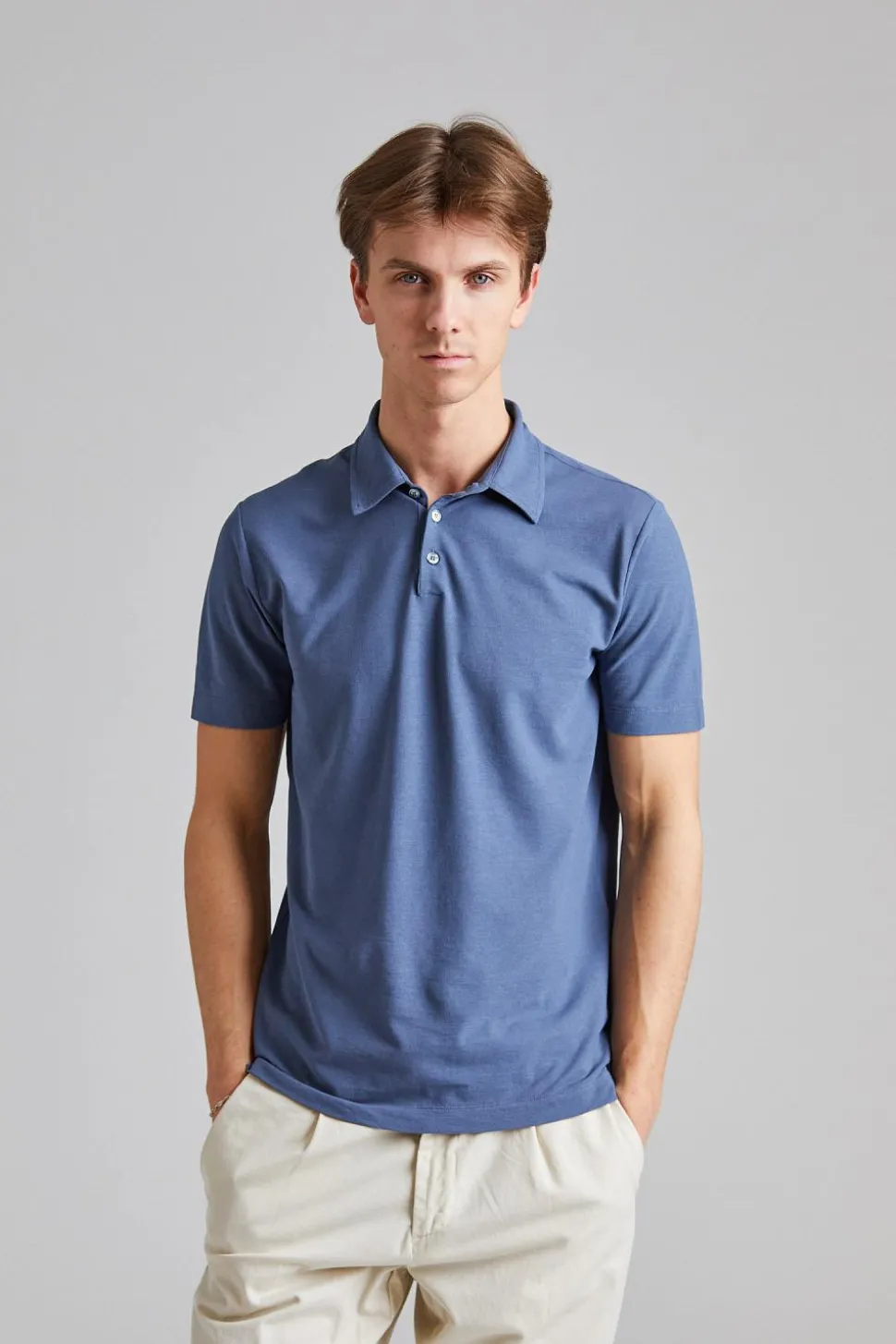Ice Cotton Polo Shirt Denim