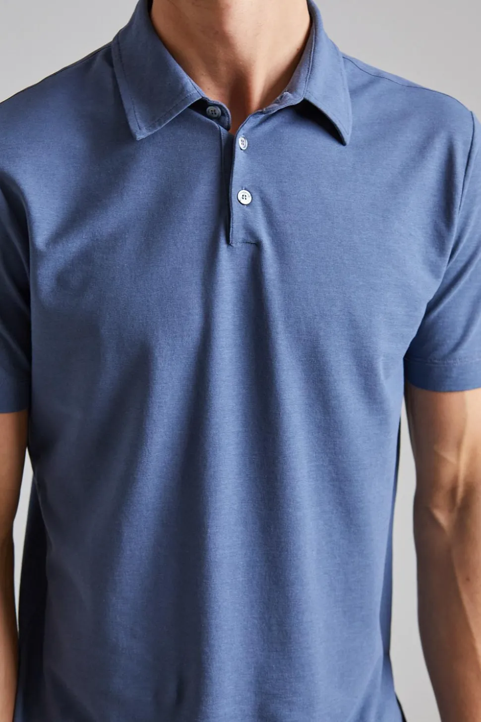 Ice Cotton Polo Shirt Denim
