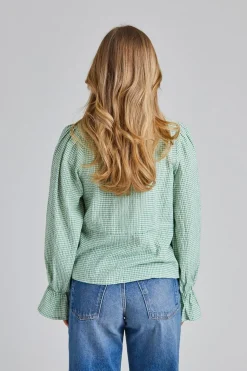Indiana Ribbon Blouse Green/White
