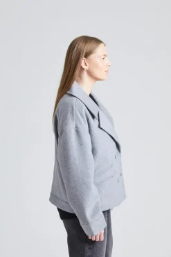 Iris Short Coat Light Grey Melange