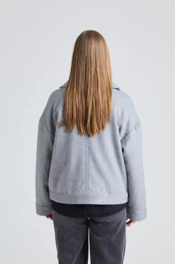 Iris Short Coat Light Grey Melange