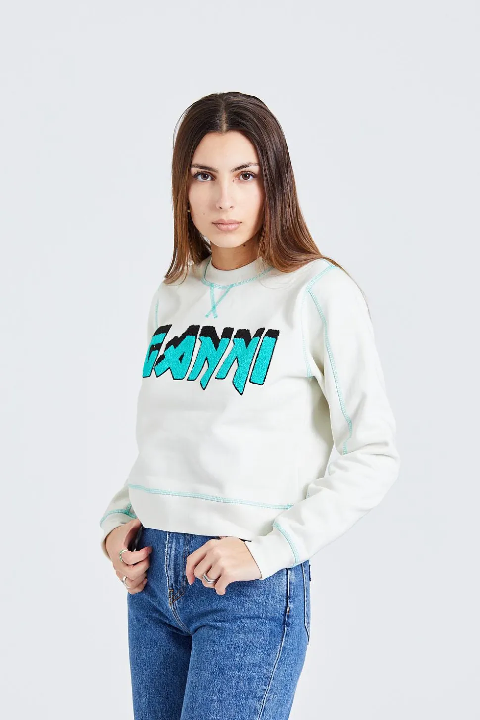 Isoli Ganni Rock Sweatshirt Egret