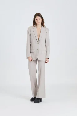 Jackie Jacket Tailor Wool Str Cobbel Stone