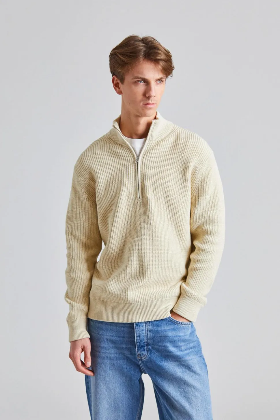 Jacobo Half Zip Ivory